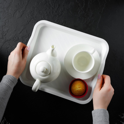 М1109 Поднос малый 29*25*3,2см, IDEA, серия "Salver", белый