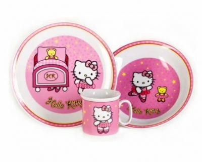 ДЕТ0001 Детский набор 3 предмета " CAIRO", декор "Hello Kitty" ЧЕХИЯ