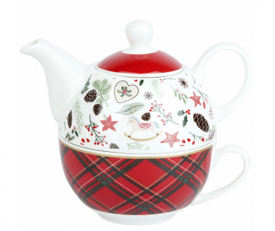 1620109 Набор Эгоист: чайник 400 мл и чашка 270мл Nouvelle, декор "Edinburgh"