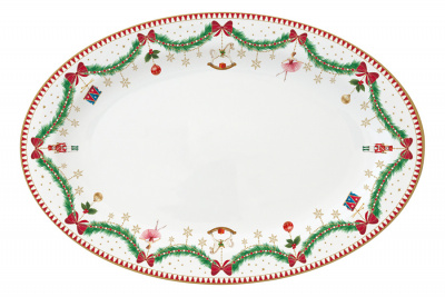 EL-R1116/MNOE Блюдо овальное 35*23,5см, Easy Life, Magie de Noel, декор "Новогодняя гирлянда" 