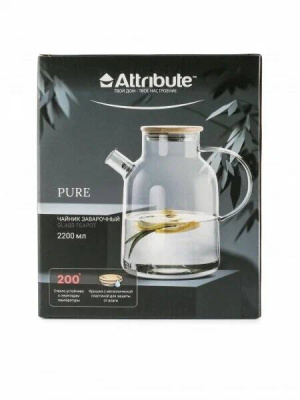 ATT270 Чайник заварочный 2,2л PURE с бамбуковой крышкой